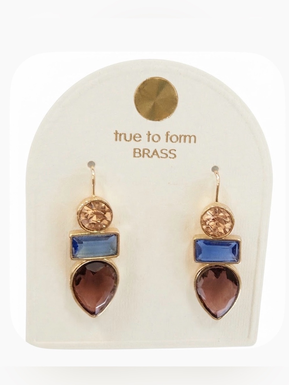 NWT ⚜️🤎⚜️ Gold Tone Large Teardrop Cubic Zirconia Dangle Earrings